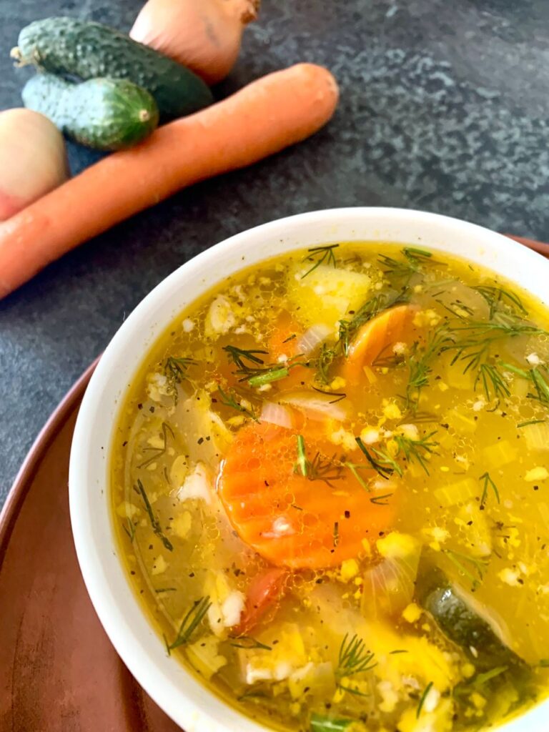 A gentle bowl of vegetable soup for breaking a fast